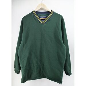 Vintage LL Bean X Russell‎ Athletic V Neck Sweatshirt Green Men's Medium Tall